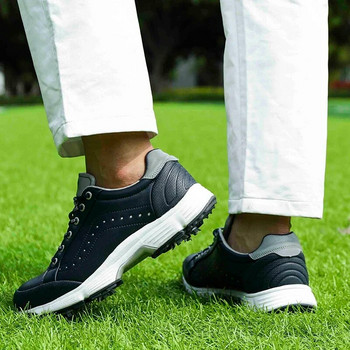 Нови мъжки обувки за голф Водоустойчиви маратонки за голф Мъжки обувки с шипове за голф на открито Голям размер 7-14 Маратонки за джогинг Мъжки