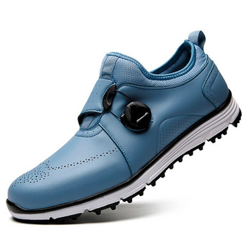 Обувки за голф от естествена кожа Мъжки водоустойчиви маратонки за тренировка за ходене без шипове Дамски спортни обувки за голф Голям размер 47