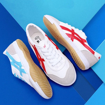 USHINE EU34-44 Ποιότητας κόκκινο μπλε καμβάς Κλασικά ρετρό παπούτσια επιτραπέζιας αντισφαίρισης Fitness KungFu TaiChi παπούτσια για άνδρες γυναίκες