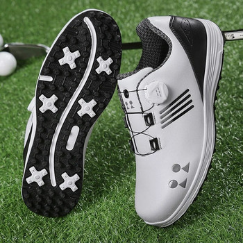 Нови водоустойчиви обувки за голф Мъжки удобни маратонки за голф Бързо завързване Обувки за ходене на открито Спортни маратонки против плъзгане