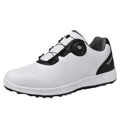 Pantofi de golf noi, impermeabili, pentru bărbați, pantofi de golf confortabili, cu șireturi rapide, încălțăminte pentru mers în aer liber, pantofi sport anti-alunecare