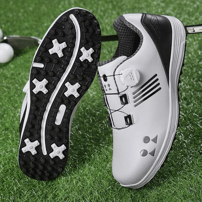 Pantofi de golf noi, impermeabili, pentru bărbați, pantofi de golf confortabili, cu șireturi rapide, încălțăminte pentru mers în aer liber, pantofi sport anti-alunecare