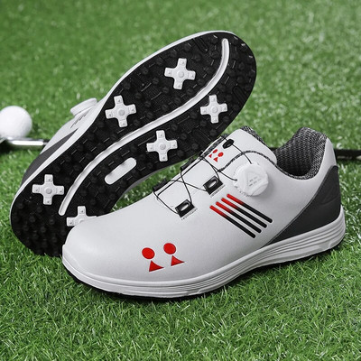 Pantofi de golf noi, impermeabili, pentru bărbați, pantofi de golf confortabili, cu șireturi rapide, încălțăminte pentru mers în aer liber, pantofi sport anti-alunecare