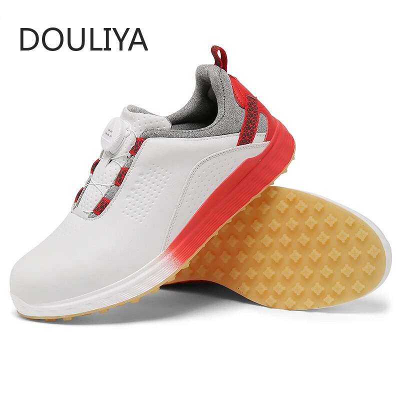 Meeste golfikingad veekindlad nahast golfimängija spordijalatsid Kiire nööriga golfitossud, naiste mugavad golfijalatsid