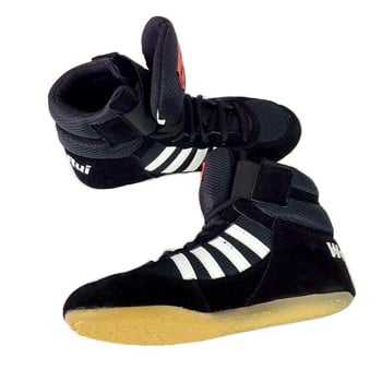 Унисекс автентични обувки за борба за мъже Тренировъчни обувки Външна подметка с кравешки мускули Ботуши с връзки Маратонки Професионални боксови обувки