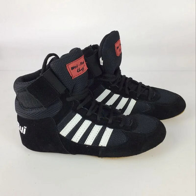 Mid Cut Παιδιά Small Size 30 31 Παπούτσια πυγμαχίας Ανδρικά Γυναικεία Αγελάδα Τένοντα Σόλα Πάλης Εφαρμογή Παπούτσια Προπόνηση Αντιολισθητικά Παπούτσια Kungfu