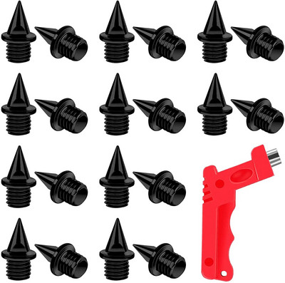 20 tk 1/4-tollised kõvast terasest ringraja- ja murdmaa naelad koos naastvõtmega, asendusspordi lühikeste jooksujalatsite jaoks