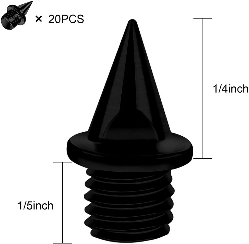 20 tk 1/4-tollised kõvast terasest ringraja- ja murdmaa naelad koos naastvõtmega, asendusspordi lühikeste jooksujalatsite jaoks