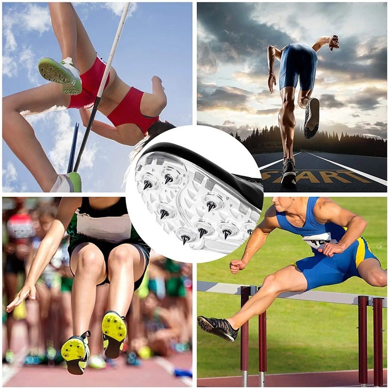 20 tk 1/4-tollised kõvast terasest ringraja- ja murdmaa naelad koos naastvõtmega, asendusspordi lühikeste jooksujalatsite jaoks