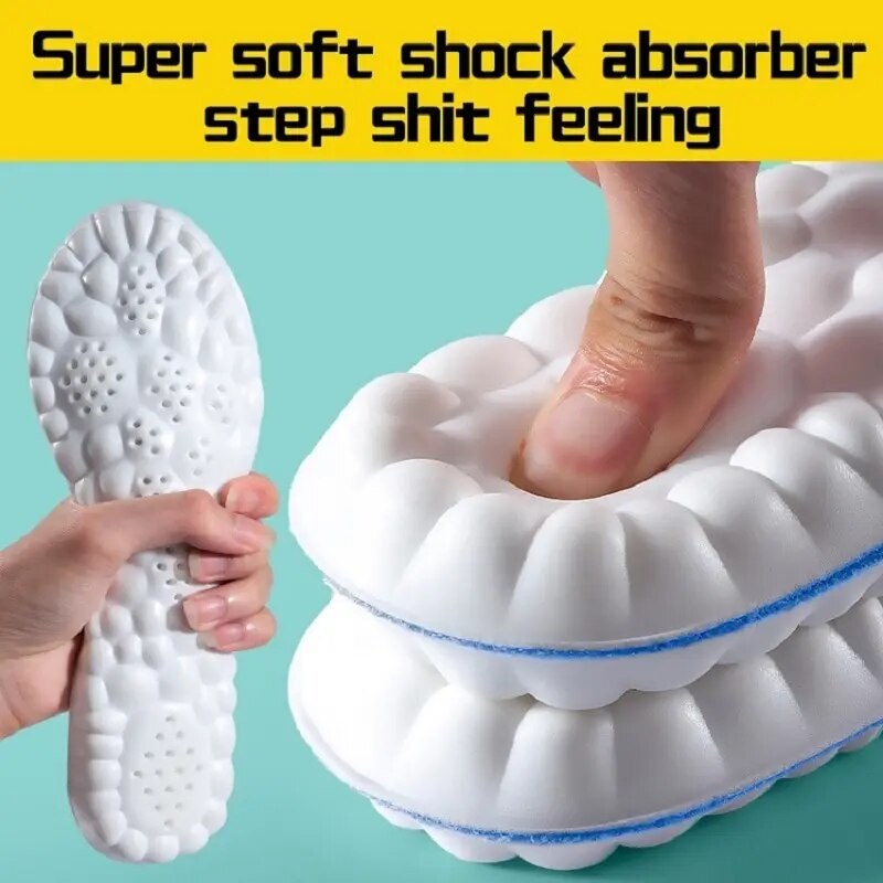 Sporttalpbetétek cipőkhöz Női Férfi PU talp puha, lélegző 4D ütéscsillapító párna futó ortopéd ápoló talpbetét a lábhoz