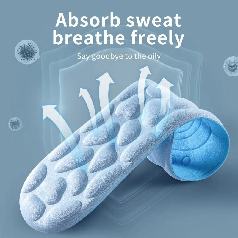 4D spordisisetallad jalatsitele Naiste meeste deodorant, hingav padi jooksussisetallad jalgadele Ortopeedilised massaažijooksupadjad