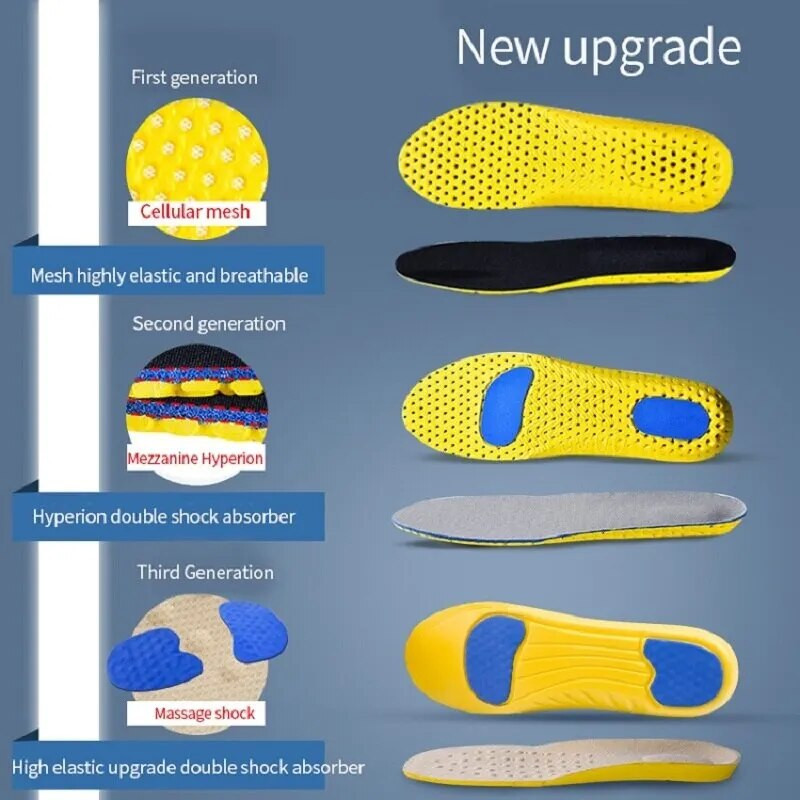 Sport sisetallad meestele Naiste jalatsite sisetallad Pehmed hingavad tossud Jooksu silikoongeelpadi Ortopeediline hooldus EVA sisetallad