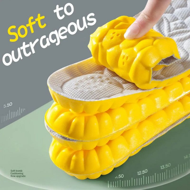 4D spordisisetallad kingadele PU-tald, pehme hingav põrutust summutav padi Jooksu ortopeedilised hooldavad sisetallad