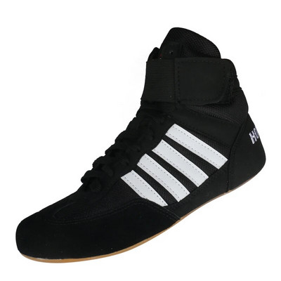 Juodi imtynių batai, moteriški, kvėpuojantys, neslystantys kovos treniruokliai, sportbačiai, poros, profesionalūs minkšti bokso imtynių batai