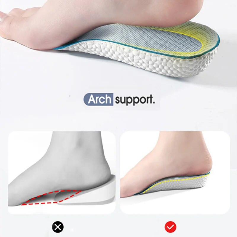 Aukštį didinantys vidpadžiai vyrams Moteriški Batai Pėdų lanko atrama Ortopediniai vidpadžiai Sportbačiai Atminties plokščios putplasčio batų kulnų pakėlimo pagalvėlės