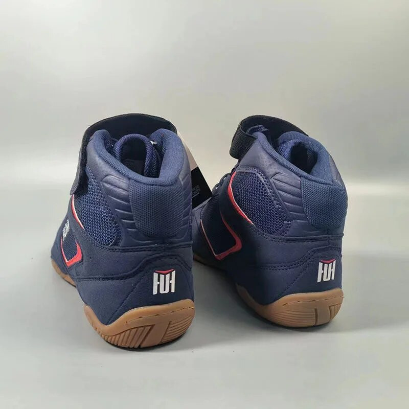 Profesionalūs vyrų, moterų, bokso batai, patvarūs sportiniai batai, didelis berniukas, juodi mėlyni imtynių batai.