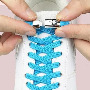 Еластични връзки за обувки без завързване Полукръгли връзки за обувки за деца и възрастни Маратонки Връзки за обувки Quick Lazy Metal Lock Връзки Връзки за обувки