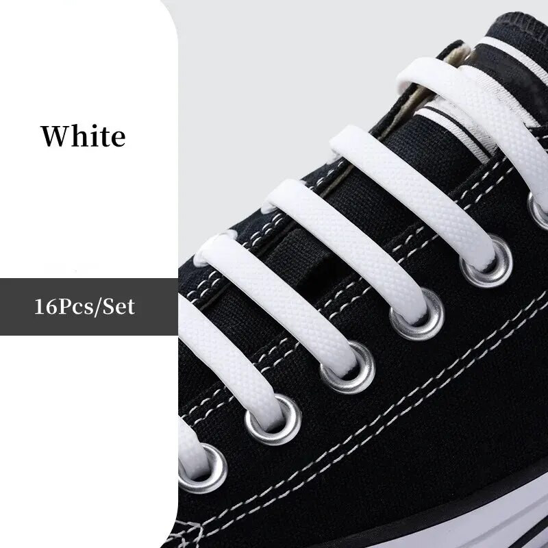 16 vnt/rinkinys Silikoniniai elastiniai raišteliai be surištų batų raištelių Tingi batų raišteliai T formos be surišimų
