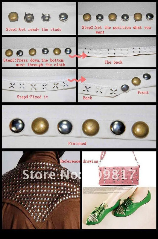 100 τμχ 8mm Στρογγυλά πριτσίνια Dome Καρφιά Spike Spots για εξωτερικούς χώρους Nailhead Punk Rock DIY Δερμάτινα Craft παπούτσια Ανταλλακτικά τσάντας ένδυσης Διακόσμηση