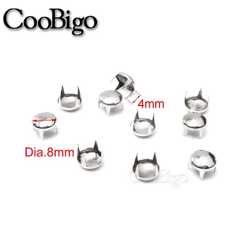 100 τμχ 8mm Στρογγυλά πριτσίνια Dome Καρφιά Spike Spots για εξωτερικούς χώρους Nailhead Punk Rock DIY Δερμάτινα Craft παπούτσια Ανταλλακτικά τσάντας ένδυσης Διακόσμηση