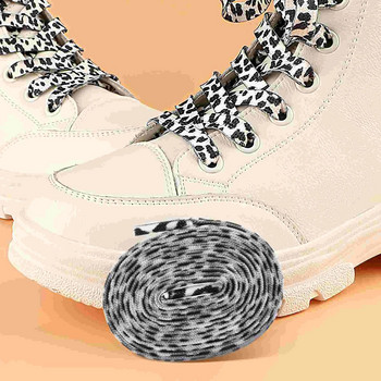 3 връзки за връзки за обувки Чифт плоски връзки за обувки Смешна зебра, леопард и шарка на крава, връзки за обувки Връзка за обувки Еластична каишка за спортни обувки за
