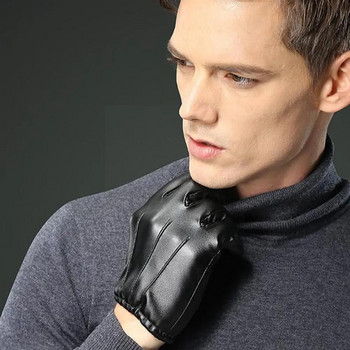 Muške rukavice od prave kože Jesen Zima Plus Tanke modne trendove Elegantne muške kožne rukavice za vanjsku vožnju Topla oprema
