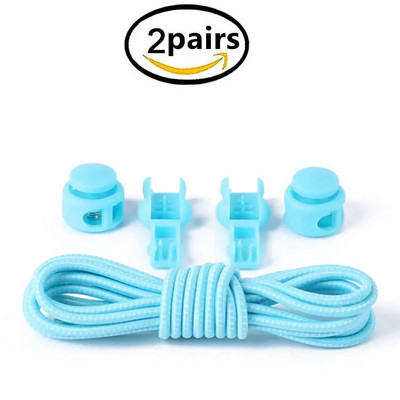 2 perechi de șireturi fără cravată- dantelă elastică șireturi durabile de blocare- șiret rapid ideal pentru adidași