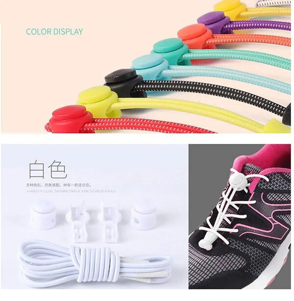 2 Pairs No Tie Shoe Laces- Elastics Lace Durable Lock Laces Shoe - Ideal Quick Lace για sneakers