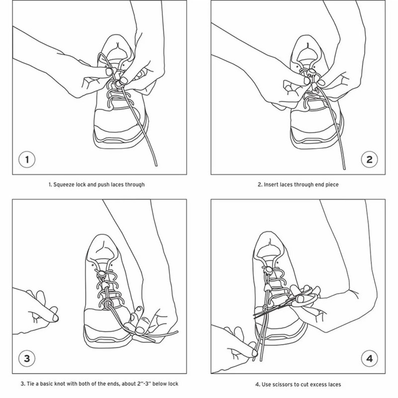 2 Pairs No Tie Shoe Laces- Elastics Lace Durable Lock Laces Shoe - Ideal Quick Lace για sneakers