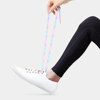 Цветни цъфтящи вратовръзки с градиентни връзки за обувки Бонбони 120 см маратонки Обувки за спортни плоска каишка за бягане Каузални каишки