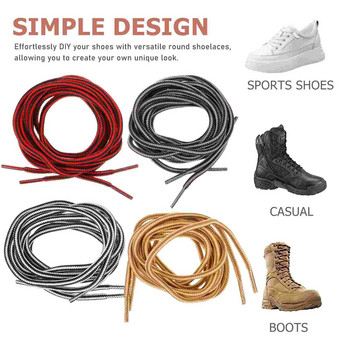 4 чифта ретро кръгли връзки за обувки Връзка за дамски обувки Въжени маратонки Двуцветни дълги резервни