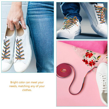 Rainbow Gradient Laces Γραβάτες παπουτσιών Ρίγες Τάση Παπούτσια καμβά Πολυεστερικά κάθετα κορδόνια