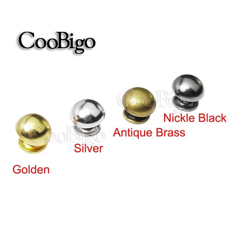 100 komplekti Metallist Seene Needid Naastud Ümar Neet Spike Rõivas Kingad Vöökott Nahast Õmblustarvikud Topeltkork Punk Rock 10mm