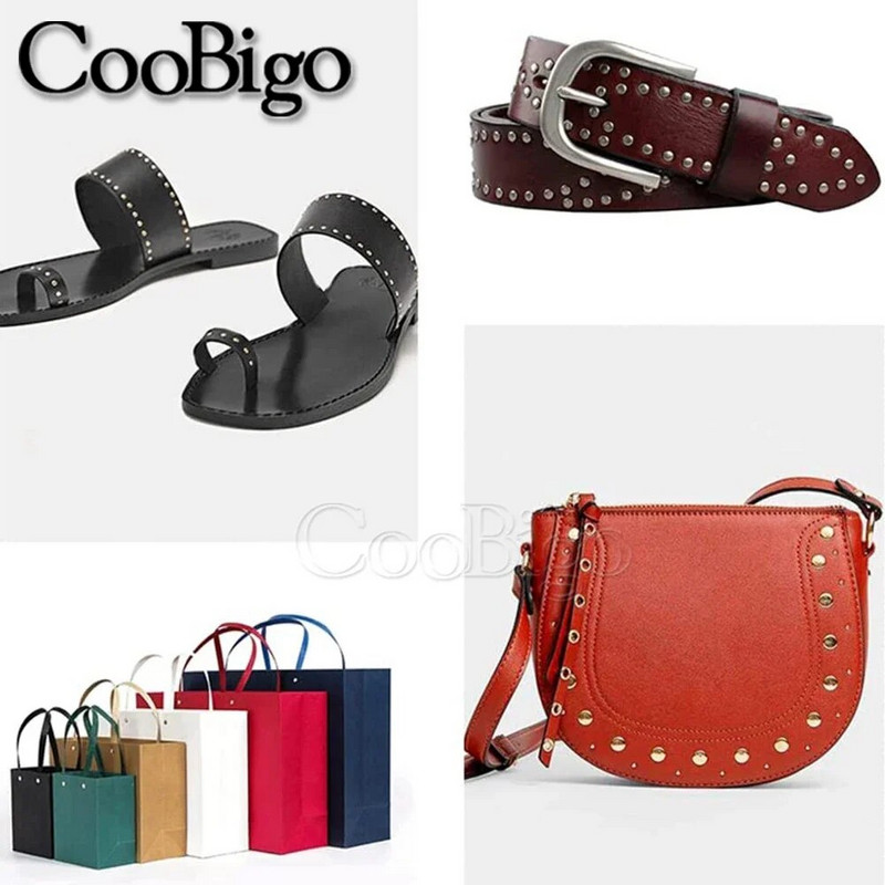 100 komplekti Metallist Seene Needid Naastud Ümar Neet Spike Rõivas Kingad Vöökott Nahast Õmblustarvikud Topeltkork Punk Rock 10mm