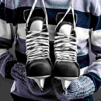 Κορδόνια παπουτσιών Γραβάτες Ιμάντες για πατίνια χόκεϊ Κερωμένα πατίνια ρολό Κορδόνια παπουτσιών Λευκός μακρύς πάγος