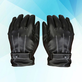 Ανδρικά χειμερινά γάντια PU Χοντρό ζεστό φλις αντιανεμικά γάντια θερμικά γάντια ψυχρής αντοχής - για φόρεμα οδήγηση ποδηλασίας