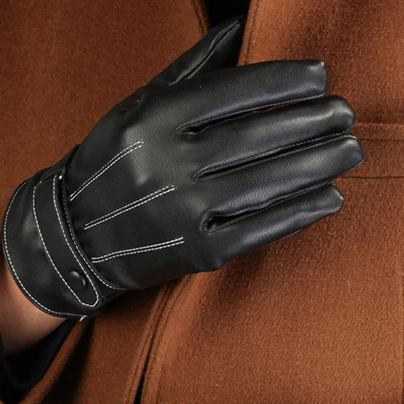 Ανδρικά χειμερινά γάντια PU Χοντρό ζεστό φλις αντιανεμικά γάντια θερμικά γάντια ψυχρής αντοχής - για φόρεμα οδήγηση ποδηλασίας