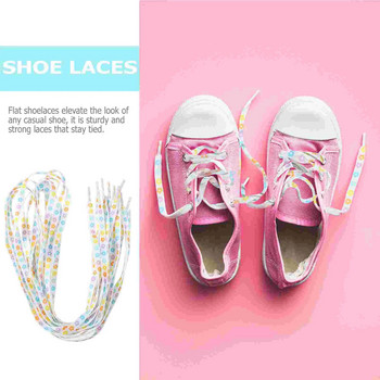 4 чифта плоски връзки с цветя Детски ботуши за момичета Аксесоари за момичета Полиестерни модни връзки за обувки