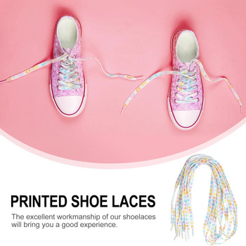4 чифта плоски връзки с цветя Детски ботуши за момичета Аксесоари за момичета Полиестерни модни връзки за обувки