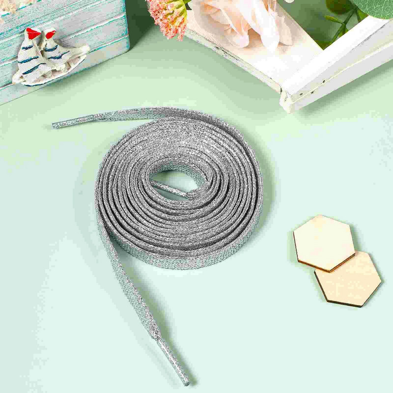 Garneck 1 paar 11 m sädelevad lamedad kingapaelad Moodsad kingalipsud Tossud Canvas kingapaelad (hõbedased)