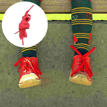 Плоски восъчни памучни връзки Обувки за рокли Маратонки Връзки за обувки Ежедневни връзки Вратовръзка за обувки Червено 80 см