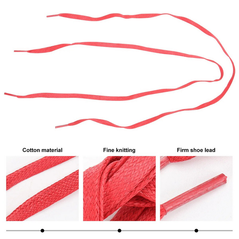 Flat κερωμένα βαμβακερά κορδόνια φόρεμα Παπούτσια αθλητικά παπούτσια Κορδόνι casual κορδόνια παπούτσι Γραβάτα κόκκινο 80cm