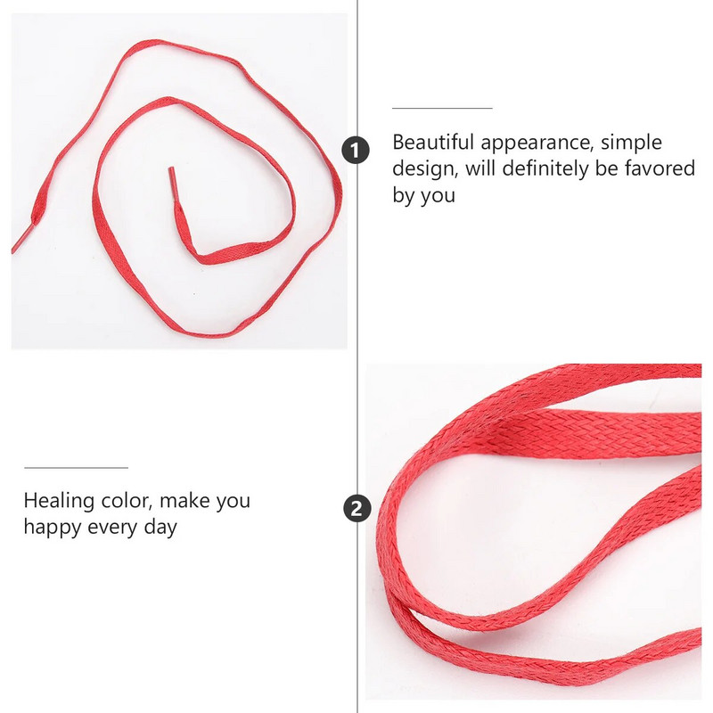 Flat κερωμένα βαμβακερά κορδόνια φόρεμα Παπούτσια αθλητικά παπούτσια Κορδόνι casual κορδόνια παπούτσι Γραβάτα κόκκινο 80cm