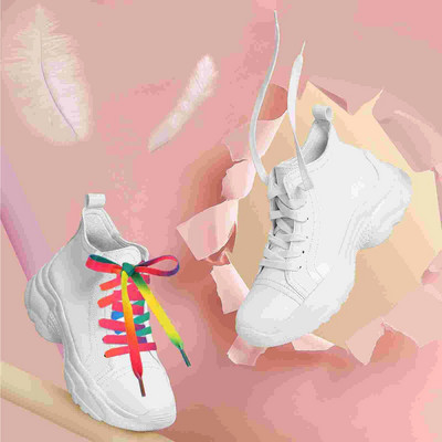 10 ζεύγη ελαστικά κορδόνια με κουκούλα κορδόνια ουράνιο τόξο σχοινί Flat κορδόνια παπούτσια στρογγυλά κορδόνια παπούτσια Κορδόνια για μπότες για αθλητικά παπούτσια