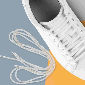 Обувки за бягане, кристали, блясък, връзки за обувки Индивидуални бели обувки за маратонки плюс памучно въже, лепило, кристален блясък