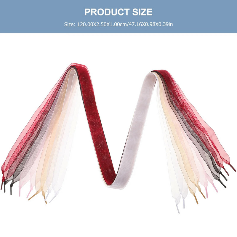 5 τμχ Κορδόνια Κορδόνια Κορδόνια Γυναικεία Κορδόνια Σιφόν για Κορίτσια Red Flat Green Miss