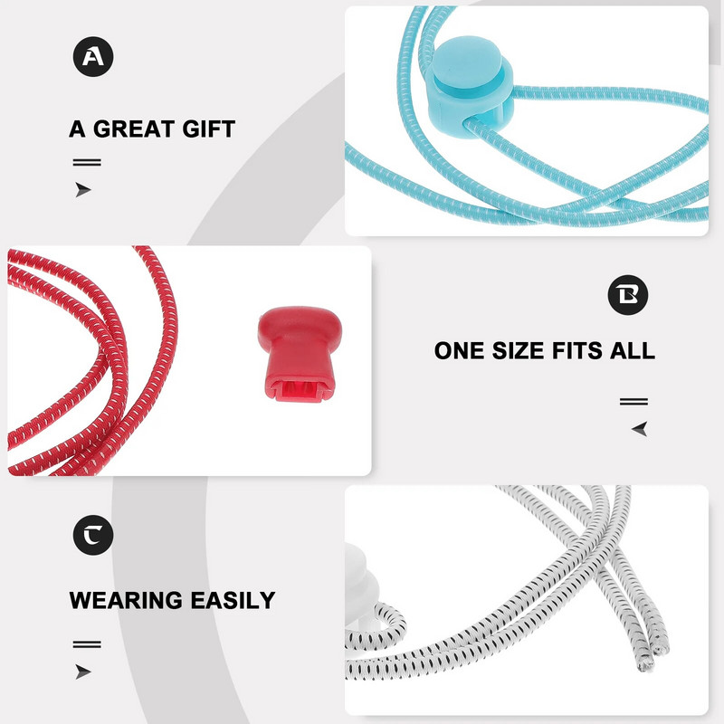 6 Ζεύγη Κορδόνια Ελαστικά Stretching Sneakers Αθλητικά Παπούτσια M Strainer Αξεσουάρ Παιδί