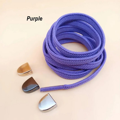 Outdoor Leisure Sneakers Safety Flat Shoelace Kids And Adult Unisex Metal buckle D-shaped Lazy laces No Tie Elastic Shoelaces