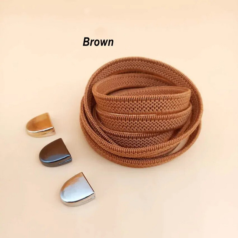 Outdoor Leisure Tossud Turvatossud Lamedad Kingapaelad Lastele ja täiskasvanutele Unisex metallist pandlaga D-kujuline Laisad paelad Lipsuta elastsed kingapaelad