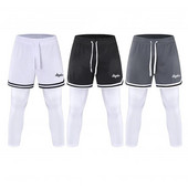 Lažne dvije košarkaške hlače Američke muške jesenske kratke hlače za trčanje za trening u teretani Sportske ženske otporne na svjetlost visoke elastične kratke tajice